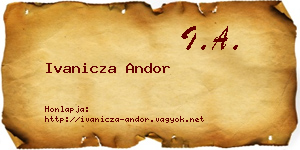 Ivanicza Andor névjegykártya