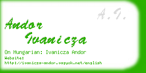 andor ivanicza business card